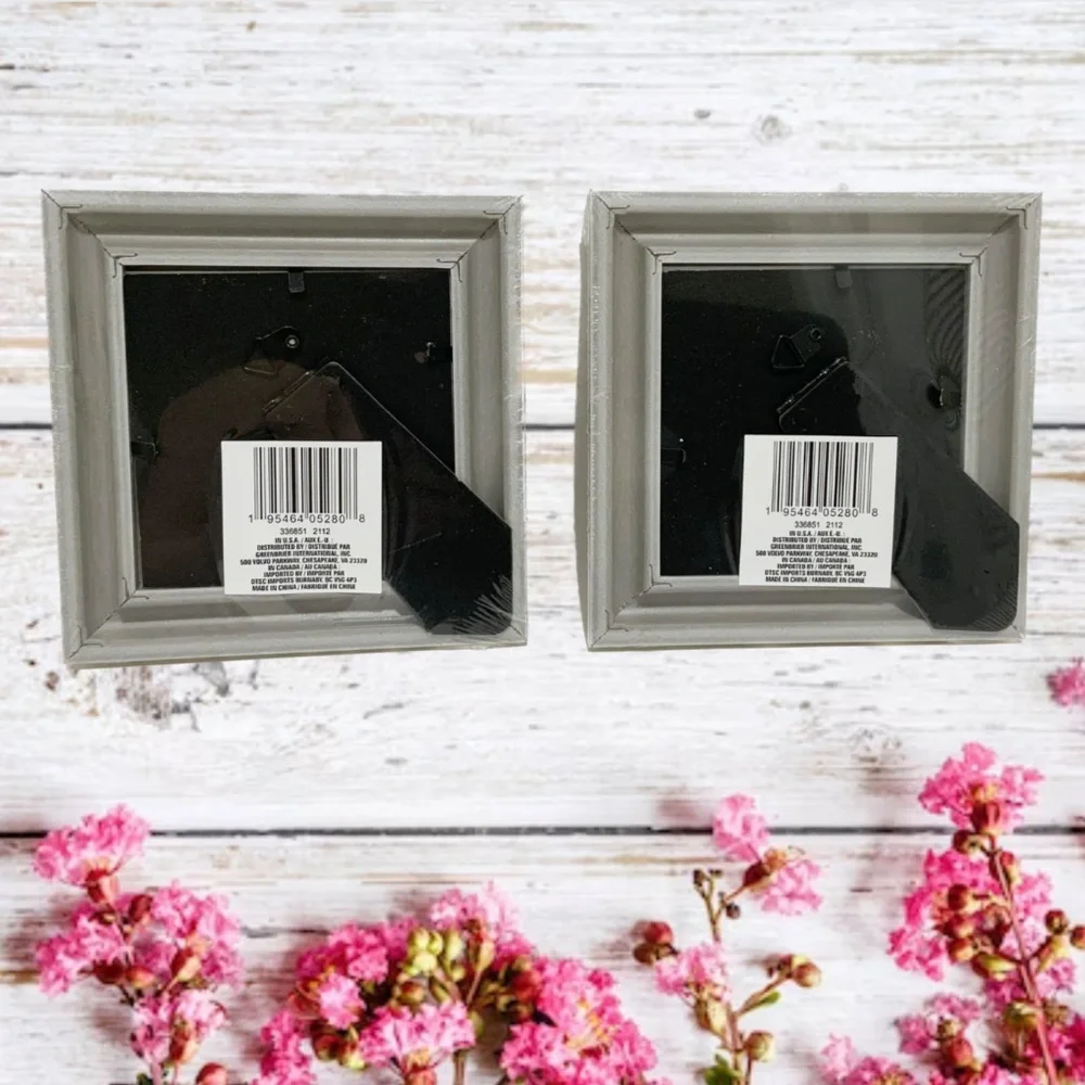 Set of 2 Picture Frames Silver Gray Photo Frame Poster Frame Gift Home Decor 4x4
